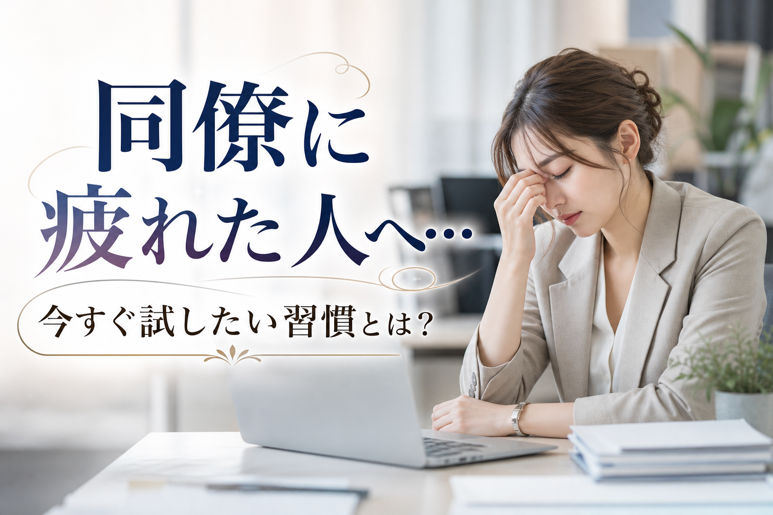 同僚に疲れた人へ…今すぐ試したい習慣とは？
