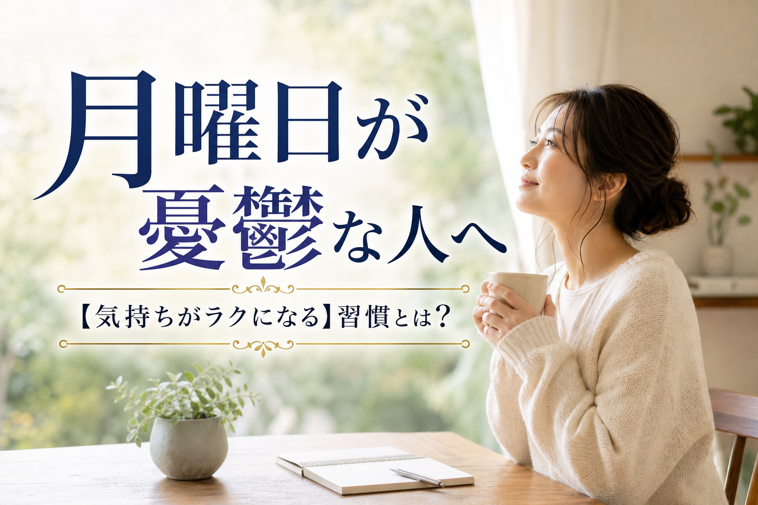 月曜日が憂鬱な人へ【気持ちがラクになる】習慣とは?